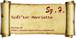 Szútor Henrietta névjegykártya