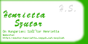 henrietta szutor business card